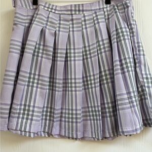 Forever 21 Plaid Pleated Skirt in Lavender size ox